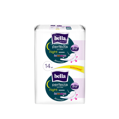 Прокладки Белла (Bella) Перфекта (Perfecta) Ultra Night Silky Drai 14 штук