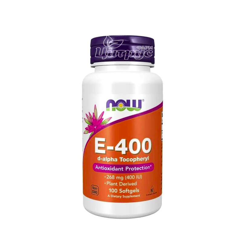 фото 1/Вітамін Е-400 100 штук Нау Фудс (Vitamin E-400 Now Foods) капсули гелеві 