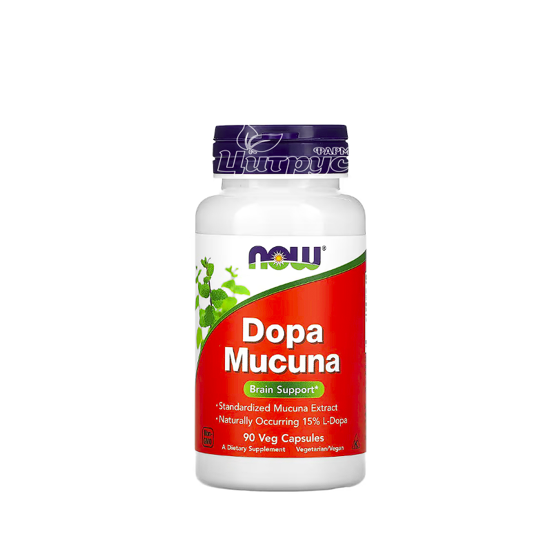 фото 1/Допа Мукуна 90 штук Нау Фудс (Dopa Mucuna Now Foods) Підтримка нервової системи капсули вегетеріанські