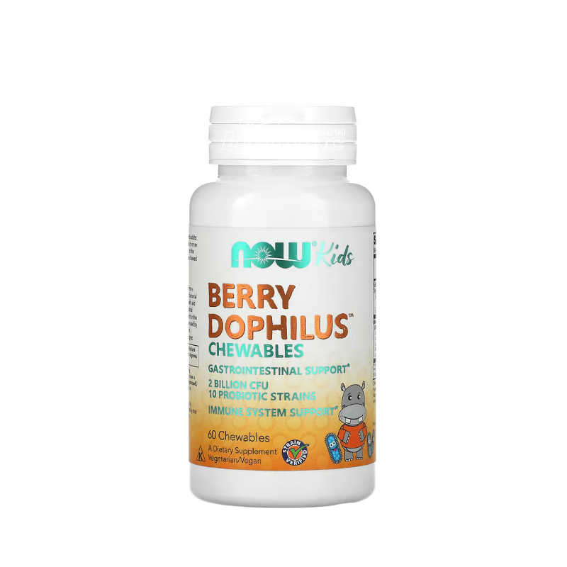 фото 1/Пробіотик для дітей Нау Фудс (Berry Dophilus Kids Now Foods) Таблетки жувальні 2 млрд з ягідним смаком 60 штук