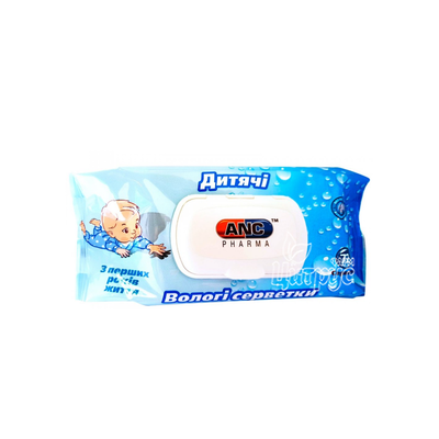 Серветки вологі дитячі ANC Pharma 72 штуки з клапаном