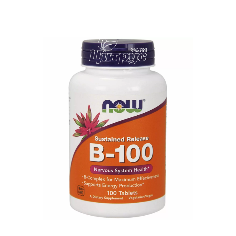 фото 1/Комплекс В-100 100 штук Нау Фудс (B-100 Now Foods) Підтримка нервової системи таблетки