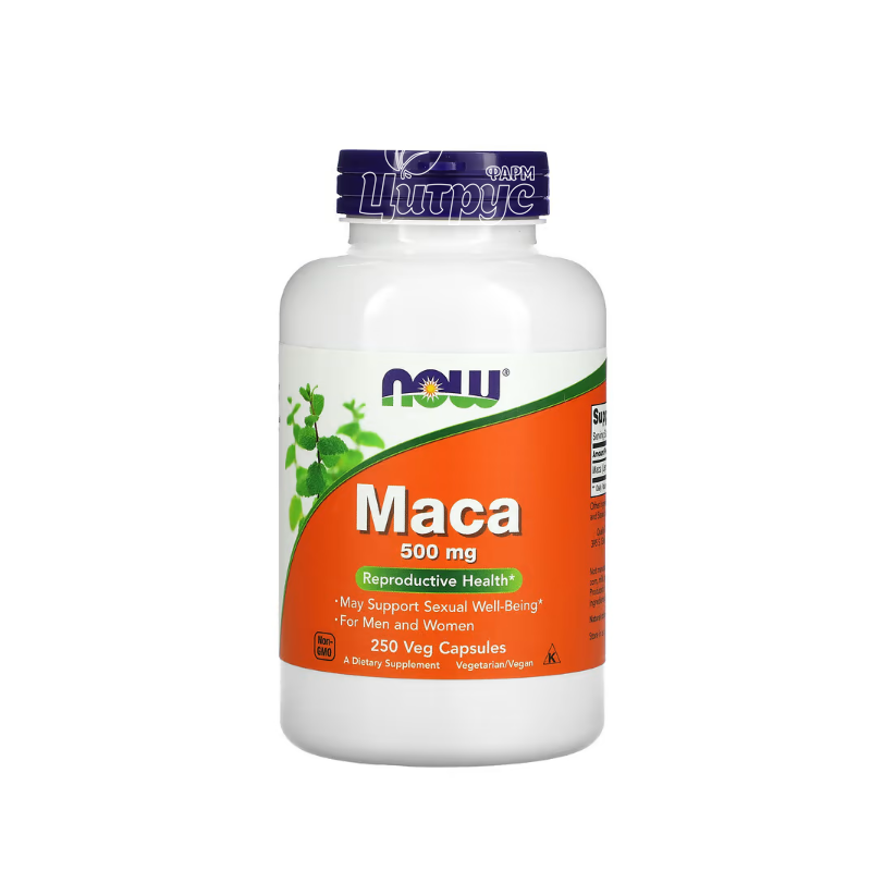 фото 1/Мака 500 мг 250 штук Нау Фудс (Maca Now Foods) Підтримка репродуктивної системи капсули вегетеріанські