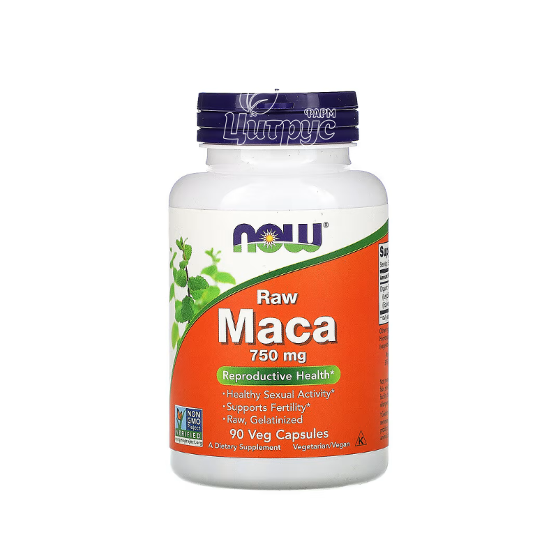 фото 1/Мака необроблена 750 мг 90 штук Нау Фудс (Maca Now Foods) Підтримка репродуктивної системи капсули вегетеріанські 