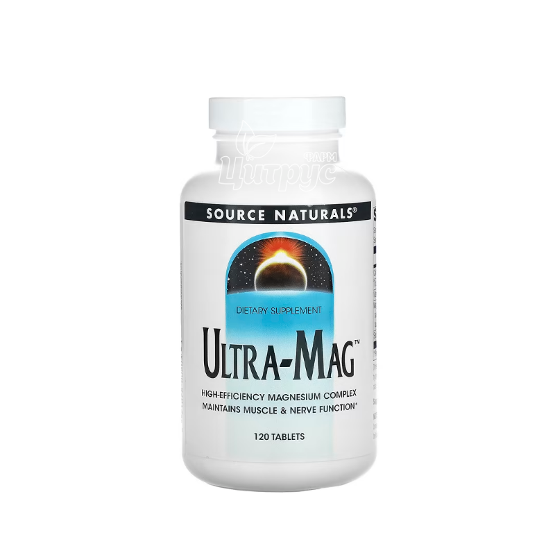 фото 1/Ультра-Маг Сорс Нейчералс 120 штук (Ultra-Mag Source Naturals) Комплекс із магнієм таблетки 