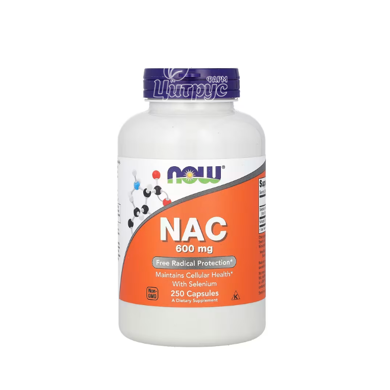 фото 1/NAC N-ацетилцистеїн 600 мг 250 штук Нау Фудс (NAC Now Foods) капсули вегетеріанські 