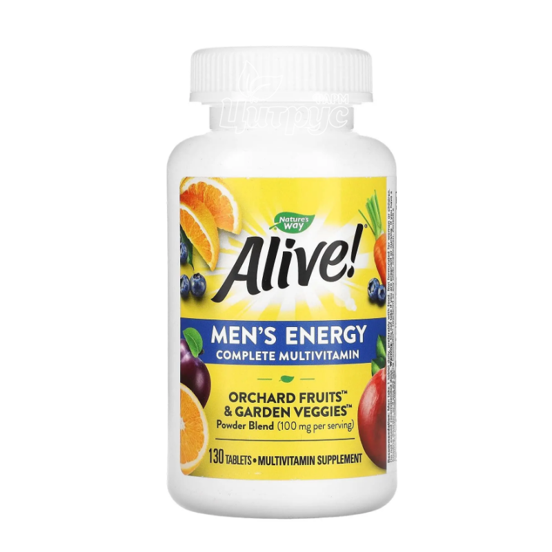 фото 1/Мультивітаміни для чоловіків підтримка енергії 130 штук Нейчерал Вей Елайв (Nature`s Way Alive!) Менс Енерджі (Men*s Energy) таблетки