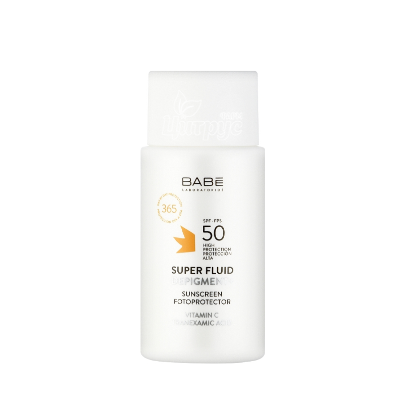 фото 2/Бабе (Babe) Сан Протекш (Sun Protection) Супер-флюїд депігмент сонцезахисний з транексамовою кислотою і вітаміном С SPF 50 50 мл