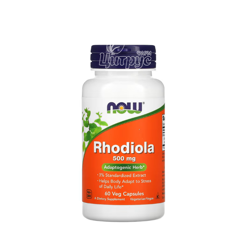 фото 1/Родіоли екстракт 500 мг 60 штук Нау Фудс (Rhodiola Extract Now Foods) капсули вегетеріанські 