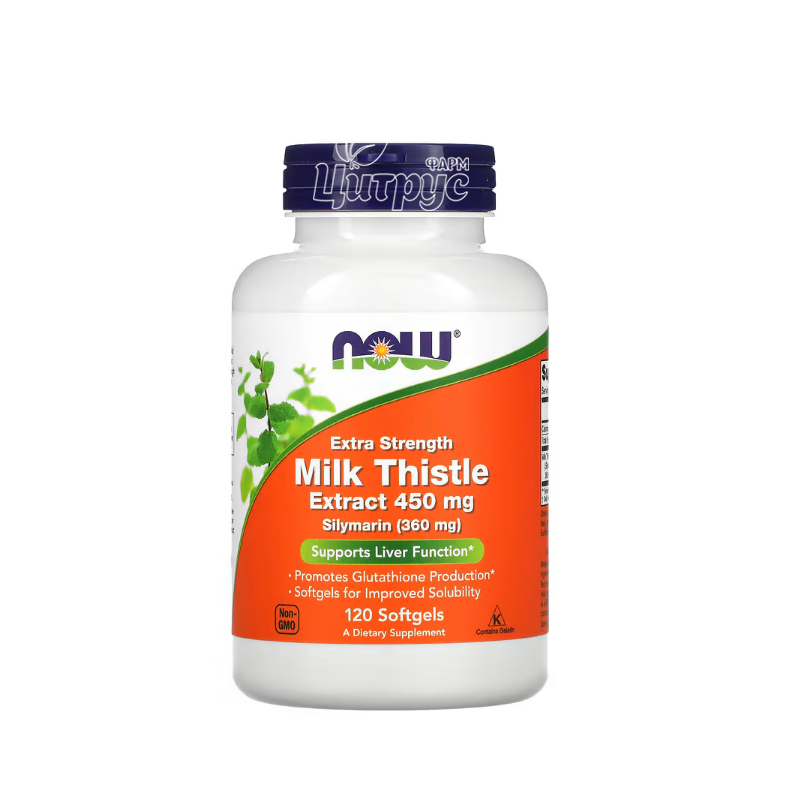 фото 1/Силімарин Мілк Тейст Нау Фудс (Silimarin Milk Thistle Now Foods) Здоров*я печінки капсули вегетеріанські 450 мг 120 штук