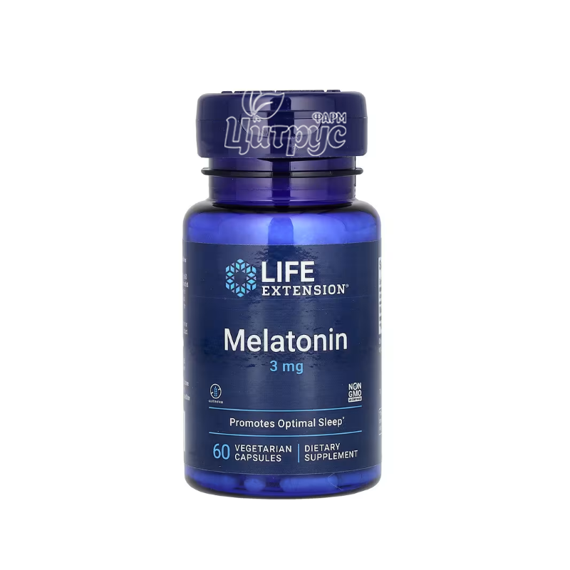фото 1/Лайф Екстеншн (Life Extension) Мелатонін капсули вегетеріанські 3 мг 60 штук