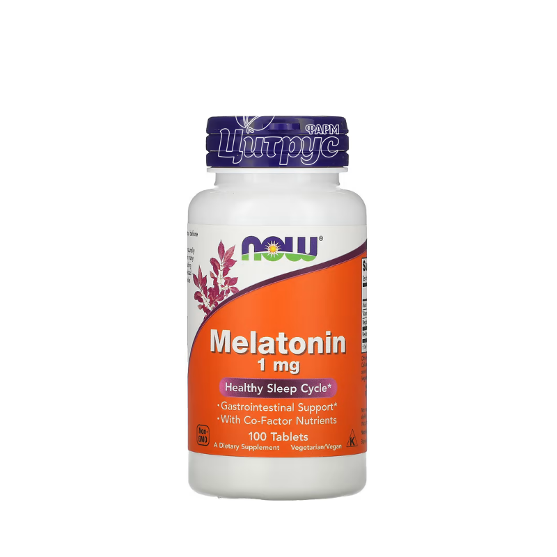 фото 1/Мелатонін 1 мг 100 штук Нау Фудс (Melatonin Now Foods) таблетки 
