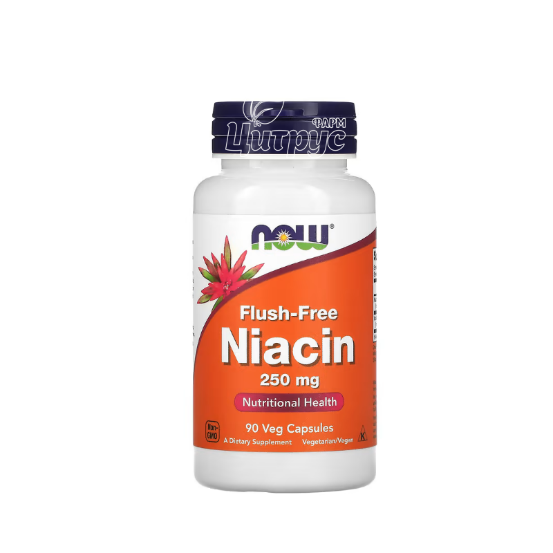 фото 1/Ніацин (Вітамін В3) 250 мг 90 штук Нау Фудс (Niacin Now Foods) Без почервоніння і відчуття жару капсули вегетеріанські