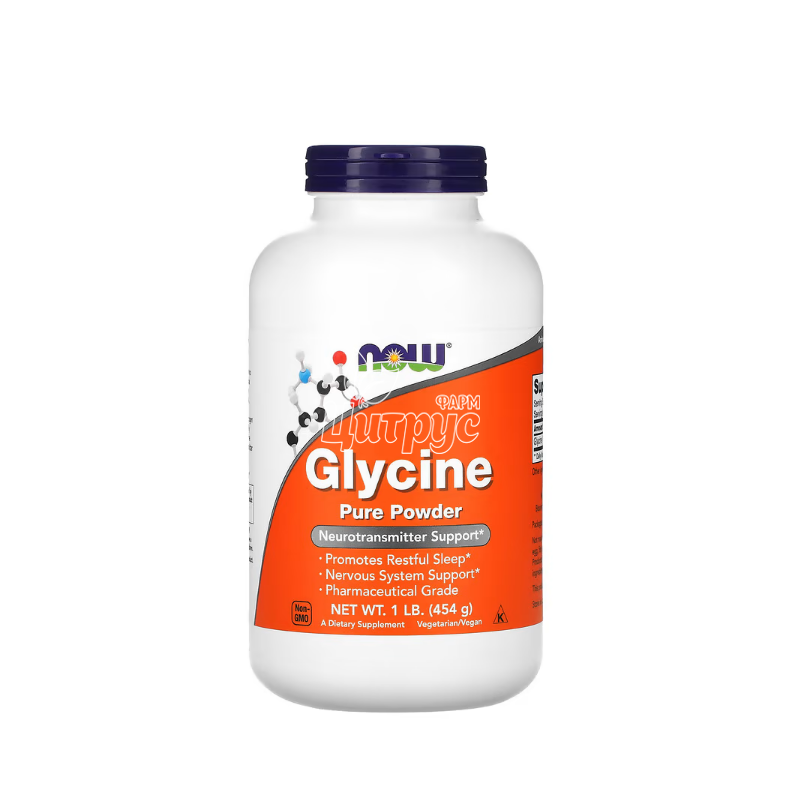 фото 1/Гліцин порошок 454 г Нау Фудс (Glycine Pure Powder Now Foods)