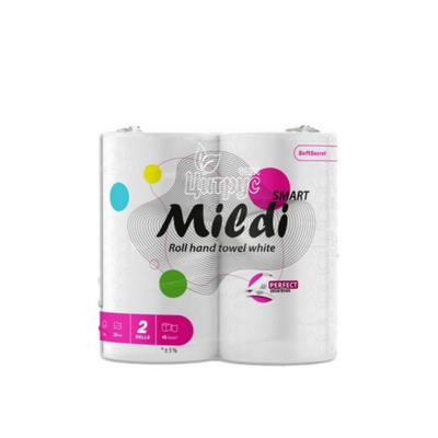 Рушник бумажний Мілді (Mildi) Smart 2-шаровий 11 м на гільзі відр. №48 білий