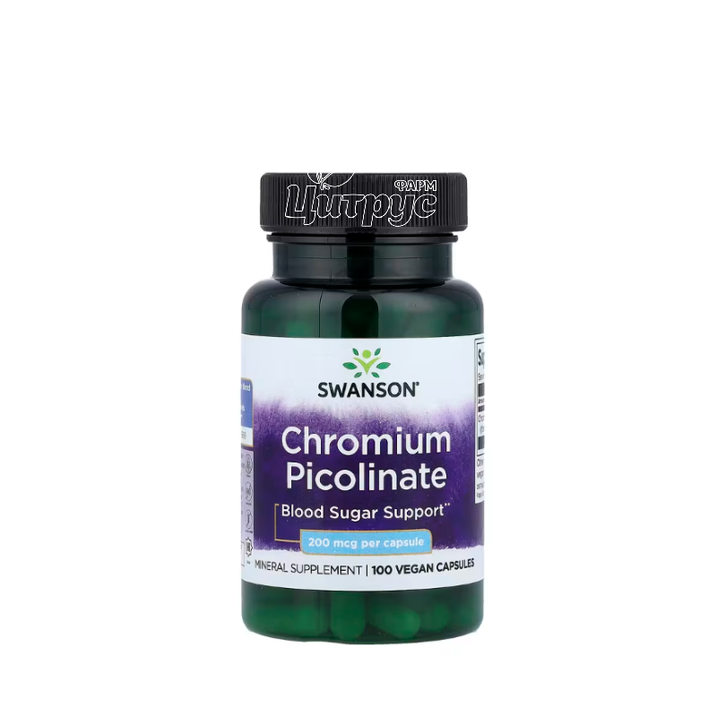фото 1/Свансон (Swanson) Хром піколінат 200 мкг 100 штук капсули
