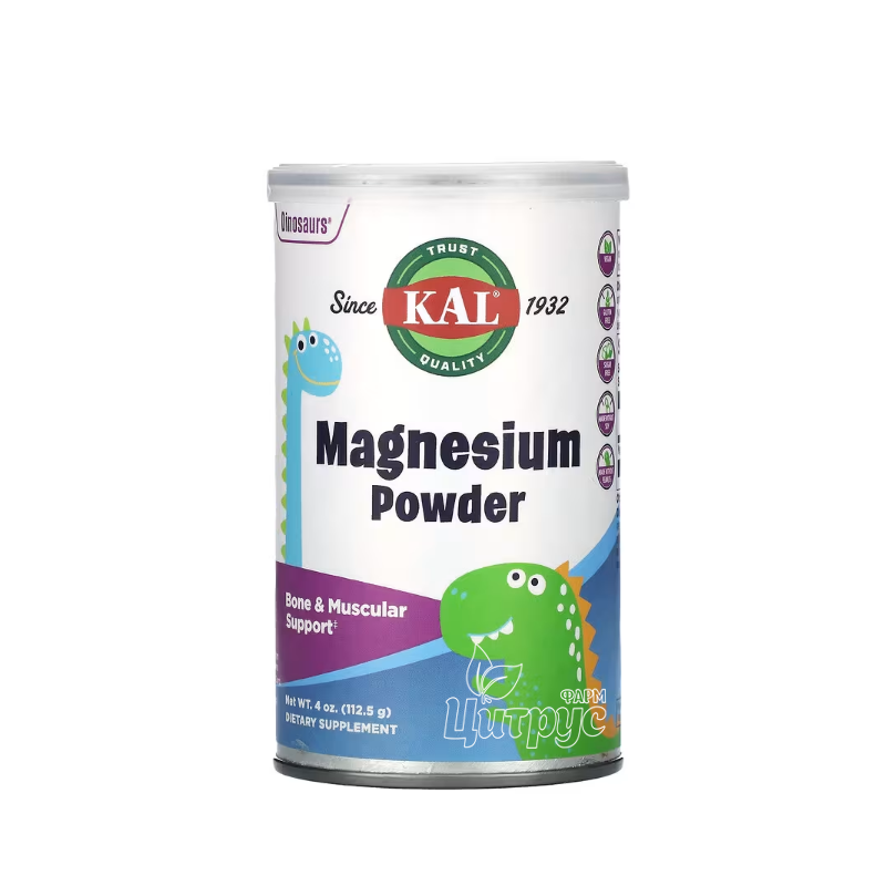 фото 1/Вітаміни КЕЛ (KAL) Магнію цитрат для дітей 112,5 г порошок (Magnesium Citrate Powder)