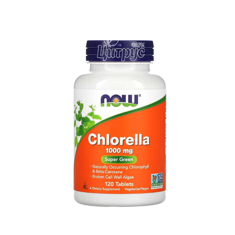 фото 1/Хлорела органічна Нау Фудс (Chlorella Organic Now Foods) таблетки 1000 мг 120 штук