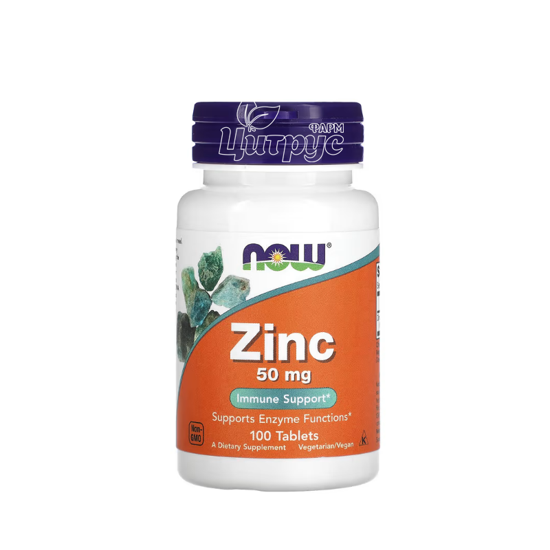 фото 1/Цинк глюконат 50 мг 100 штук Нау Фудс (Zinc Gluconate Now Foods) таблетки 