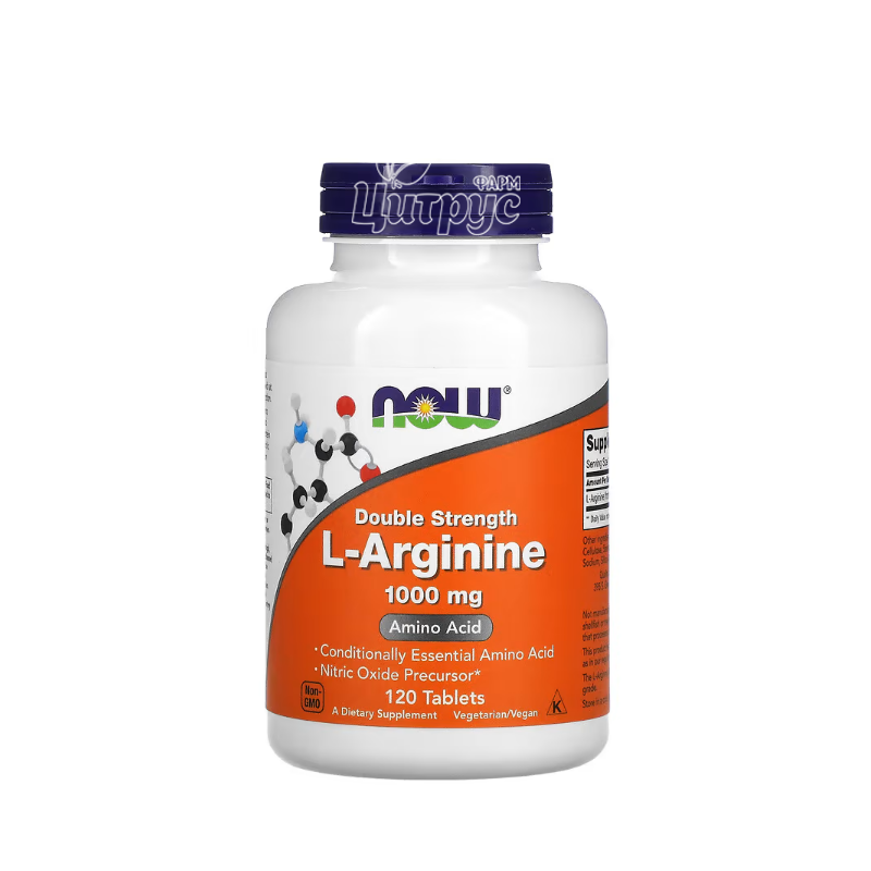 фото 1/L-Аргінін 1000 мг 120 штук Нау Фудс (L-Arginine Now Foods) таблетки 