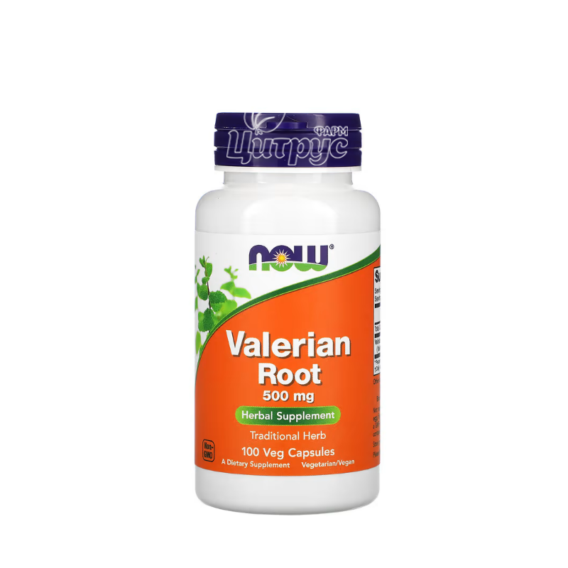 фото 1/Валеріани корінь 500 мг 100 штук Нау Фудс (Valerian Root Now Foods) капсули вегетеріанські 