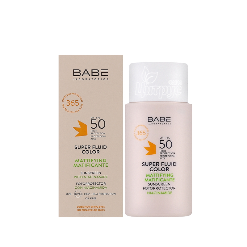фото 2/Бабе (Babe) Сан Протекш (Sun Protection) Супер-флюїд сонцезахисний з тонуючим, матуючим ефектом для жирної шкіри SPF 50 50 мл