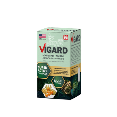 Вігард Мультивітаміни з ашвагандою та женьшенем капсули 60 штук