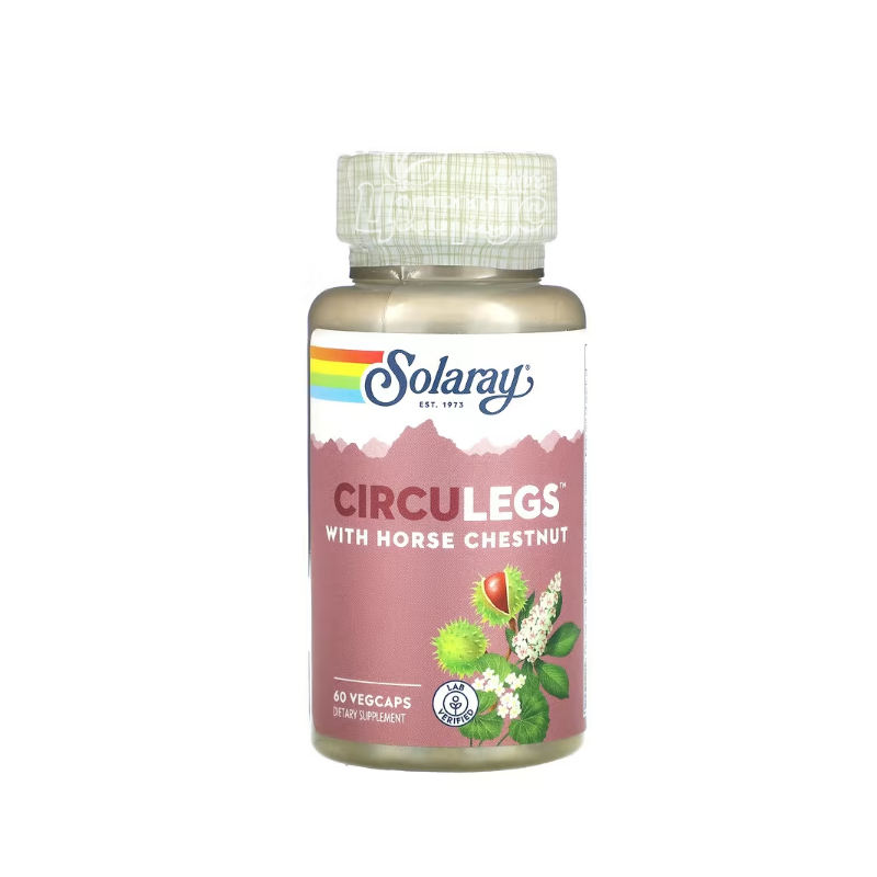 фото 1/Соларей (Solaray) Підтримка вен з кінським каштаном 200 мг 60 штук (CircuLegs) капсули веганські