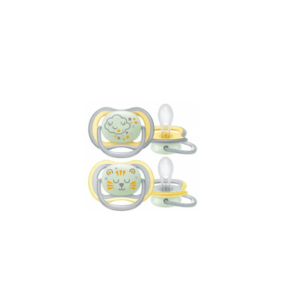 Соска пустушка Філіпс Авент (Philips Avent) Ultra air силіконова ортодонтична нічна від 18 місяців 2 штуки SCF376/01