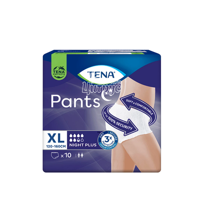 Підгузки-трусики для дорослих Тена (Tena) Пантс Плюс Найт Екстра Лардж (Pants Plus Night Extra Large) 10 штук