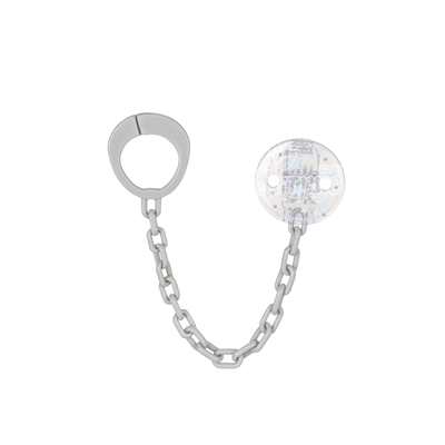 Прищіпка Бебі Нова (Baby-Nova) з ланцюжком для пустушки блак. 34124-2