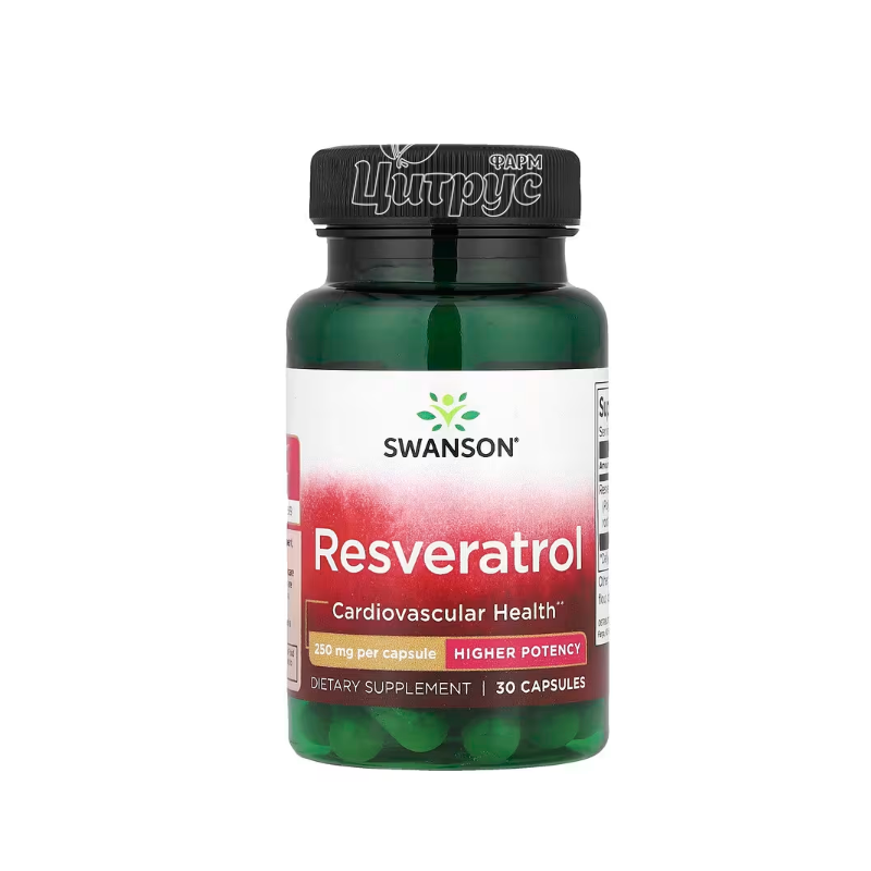 фото 1/Свансон (Swanson) Ресвератрол 250 мг 30 штук (Resveratrol) капсули