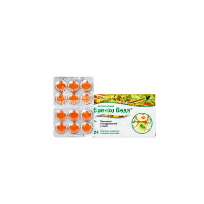 Бронхо Веда льодяники з апельсиновим смаком 24 штуки