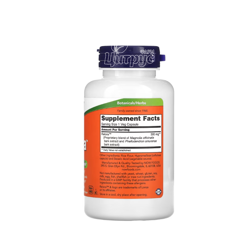 фото 2/Релора 300 мг 120 штук Нау Фудс (Relora Now Foods) капсули вегетеріанські