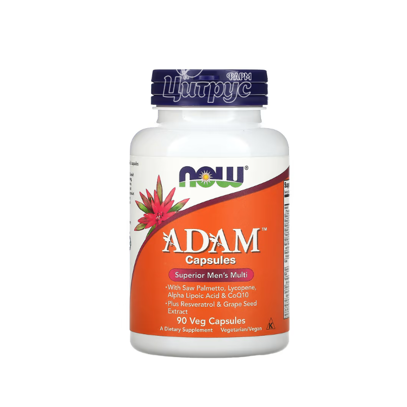фото 1/Адам Мультивіт 90 штук Нау Фудс (Adam Multi Now Foods) Комплекс для чоловіків капсули вегетеріанські
