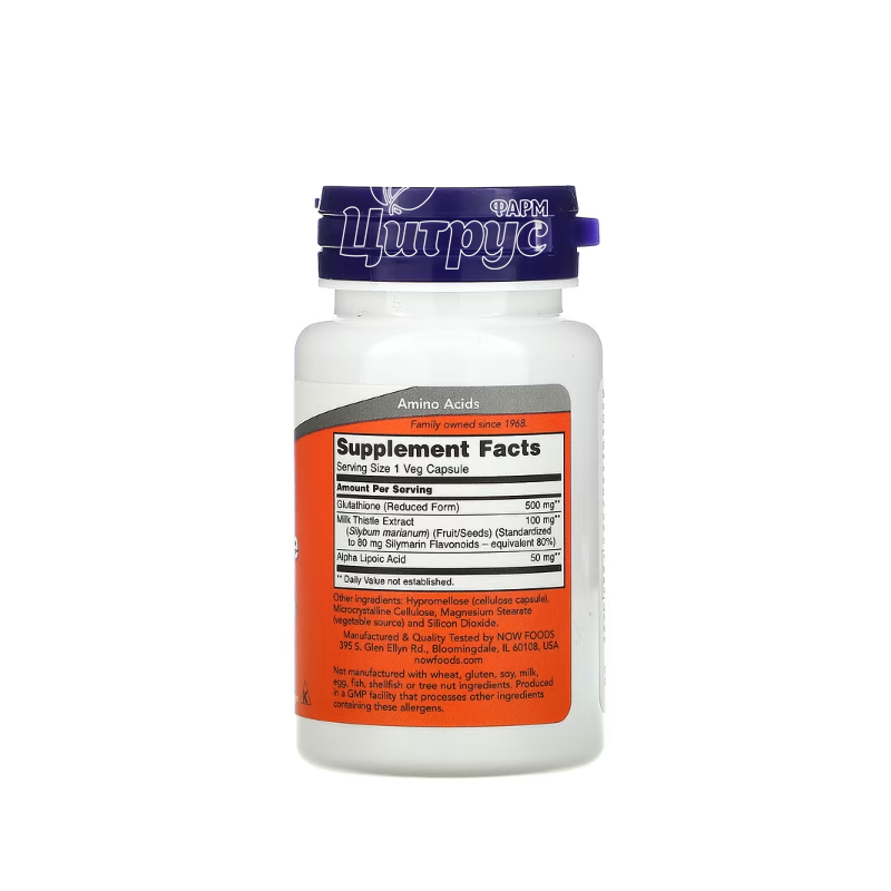 фото 2/Глутатіон Нау Фудс 500 мг 30 штук (Glutathione Now Foods) капсули вегетеріанські