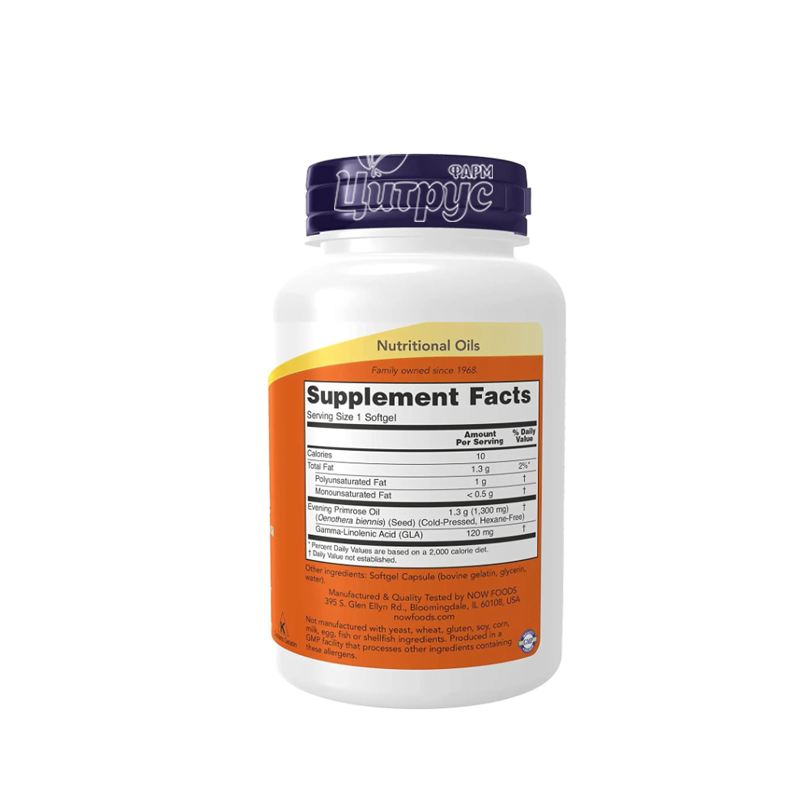 фото 2/Примули Вечірньої олія 1300 мг 60 штук Нау Фудс (Evening Primrose oil Now Foods) Підтримка жіночого здоров*я капсули гелеві