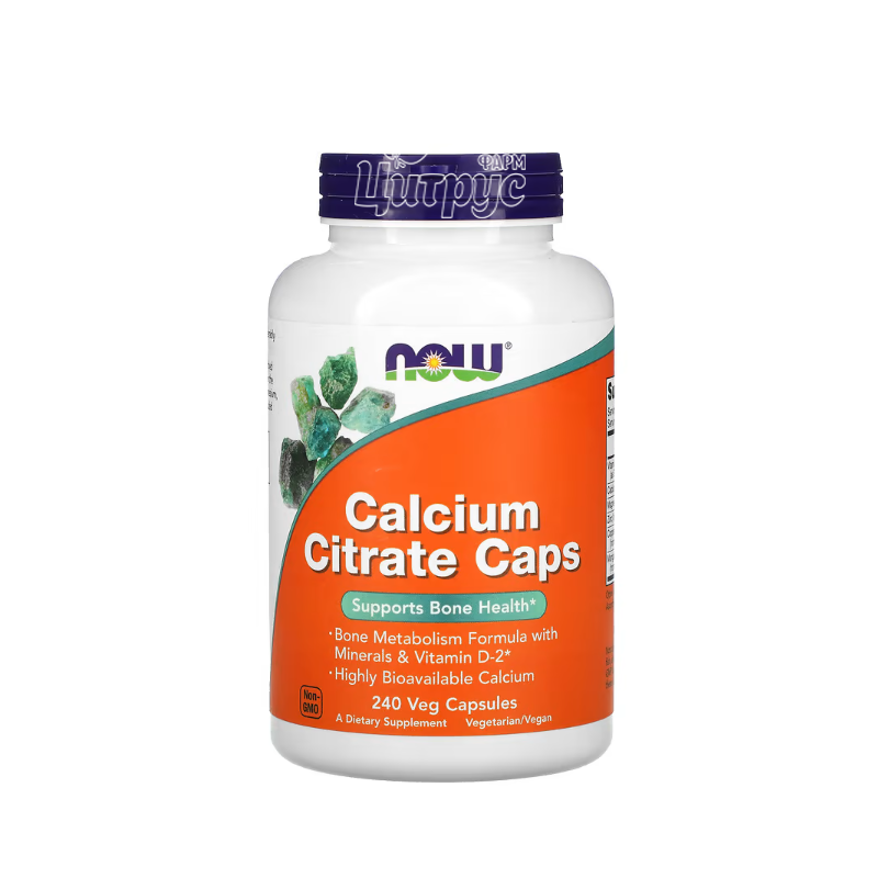 фото 1/Кальцію цитрат Капс 240 штук Нау Фудс (Calcium Citrate Caps Now Foods)