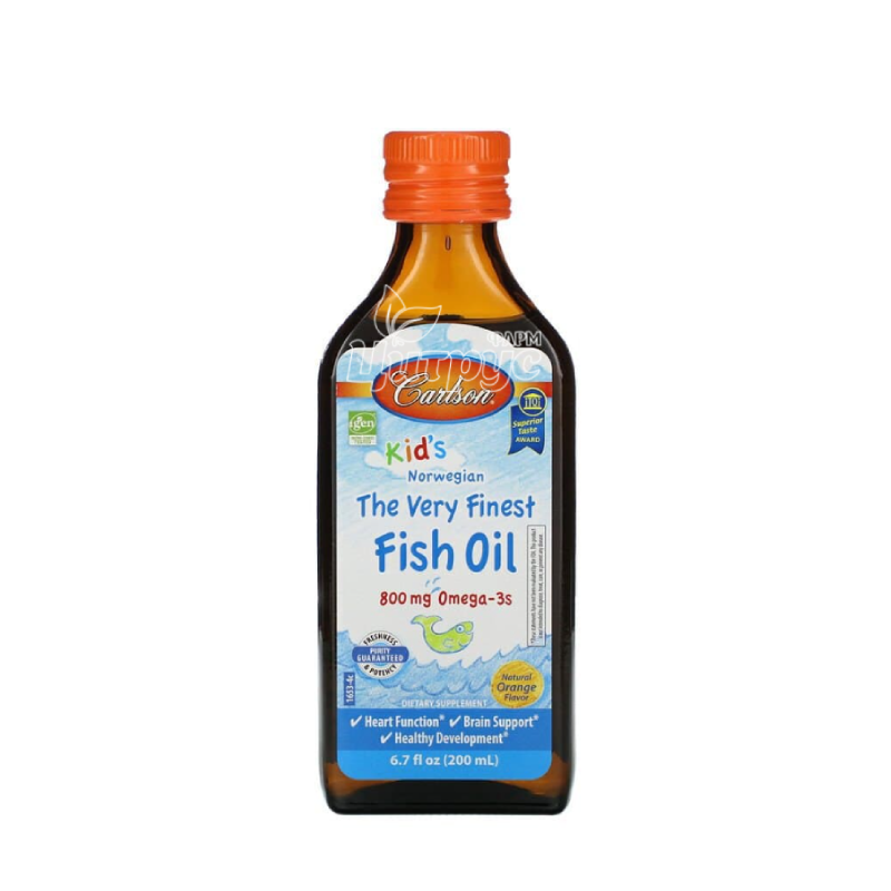 фото 1/Риб*ячий жир для дітей 200 мл Карлсон (Carlson Fish Oil) зі смаком апельсину