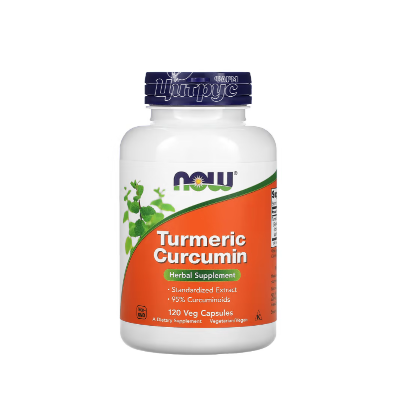 фото 1/Куркумін з куркуми 500 мг 120 штук Нау Фудс (Turmeric Curcumin Now Foods) капсули вегетеріанські