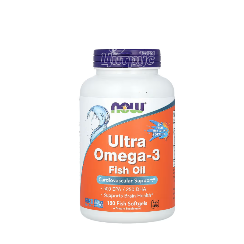 фото 1/Ультра Омега 3 Риб*ячий Жир 180 штук Нау Фудс (Fish Oil Omega Now Foods) рибні капсули