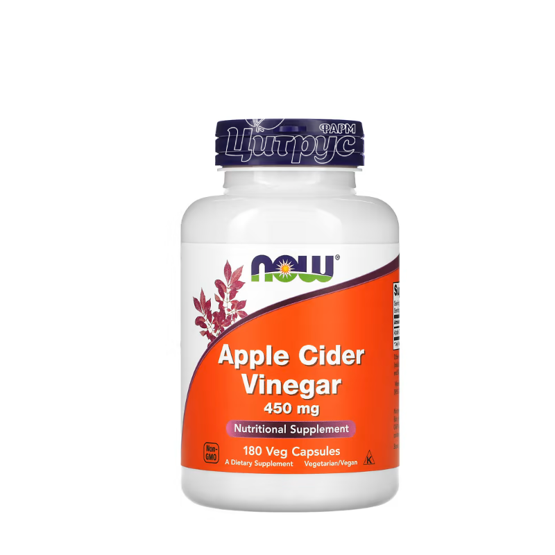 фото 1/Яблучний оцет Нау Фудс 450 мг 180 штук (Apple Cider Vinegar) капсули