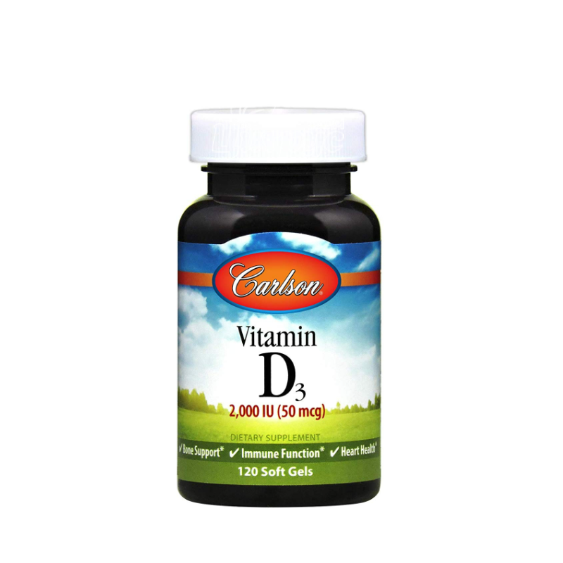 фото 1/Вітамін Д3 2000 МО 120 штук Карлсон (Carlson D3 2000 МО) гелеві капсули
