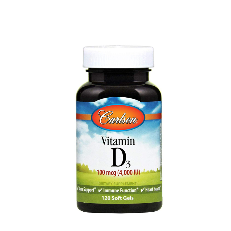 фото 1/Вітамін Д3 4000 МО 120 штук Карлсон (Carlson D3 4000 МО) гелеві капсули