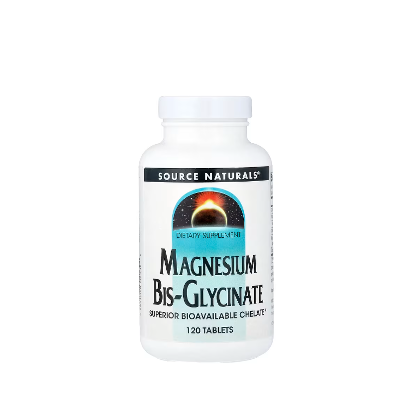 фото 1/Магній Бісгліцинат Сорс Нейчералс 120 штук (Magnesium Bis-Glycinate Source Naturals) таблетки