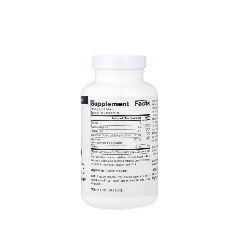 фото 2/Магній Бісгліцинат Сорс Нейчералс 120 штук (Magnesium Bis-Glycinate Source Naturals) таблетки