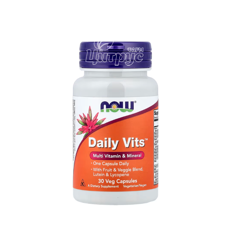 фото 1/Мультивітамінний комплекс 30 штук Нау Фудс Дейлі Вітс Мульти (Now Foods Daily Vits Multi) капсули