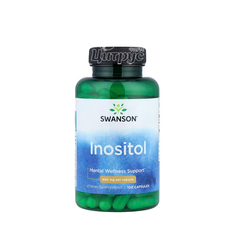фото 1/Свансон (Swanson) Інозитол 650 мг 100 штук (Inositol) капсули