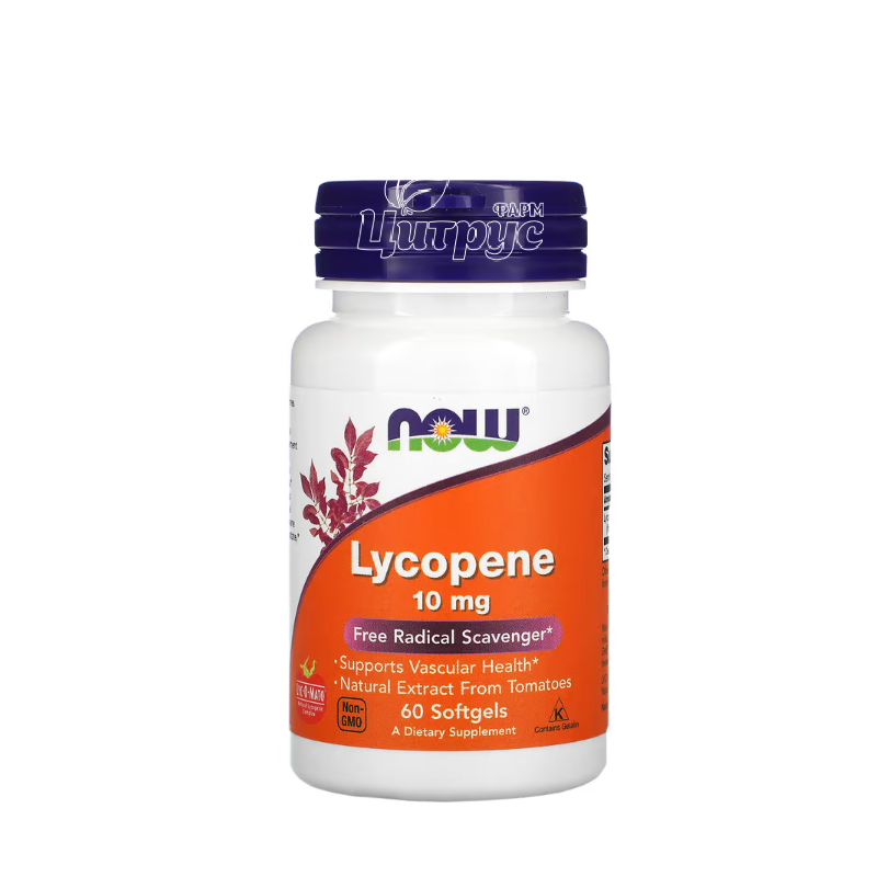 фото 1/Лікопін Нау Фудс 10 мг (Lycopene Now Foods) капсули 60 штук