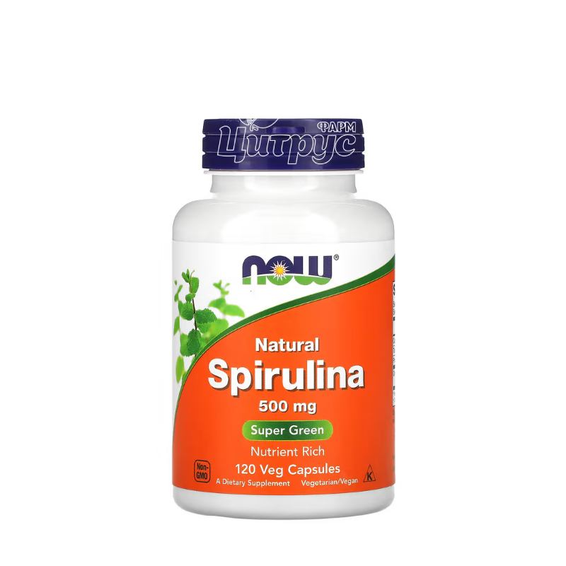 фото 1/Спіруліна органічна 500 мг 120 штук Нау Фудс (Spirulina Now Foods) капсули